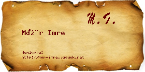 Már Imre névjegykártya