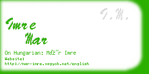 imre mar business card